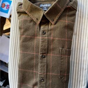 Eddie Bauer Brown Plaid Men's Flannel Shirt
